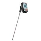 testo 905-T1插入式溫度計(jì)，包括固定夾和電池,量程寬，精度高，是響應(yīng)最快的插入式溫度計(jì)之一。帶插入式K型電熱偶探頭，直徑3mm。量 程：-50～+350℃

